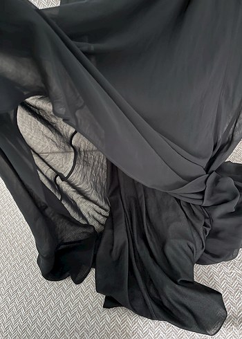 Uzun Siyah-Beyaz Kadın Elbise - Görsel 3