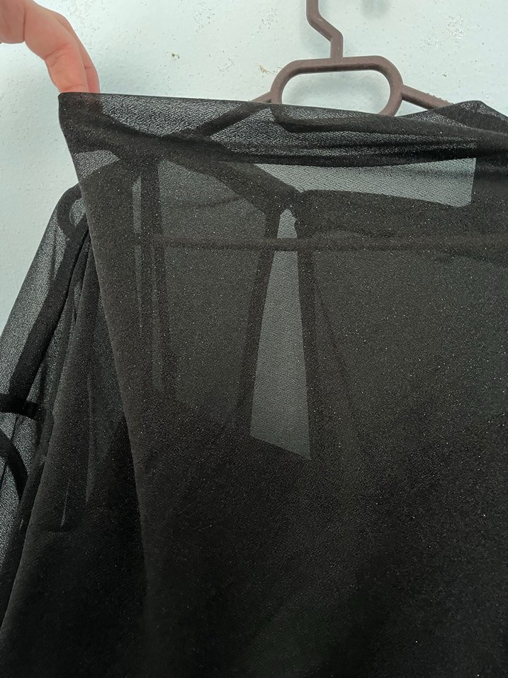 Siyah Simli Şifon Elbise - Görsel 2