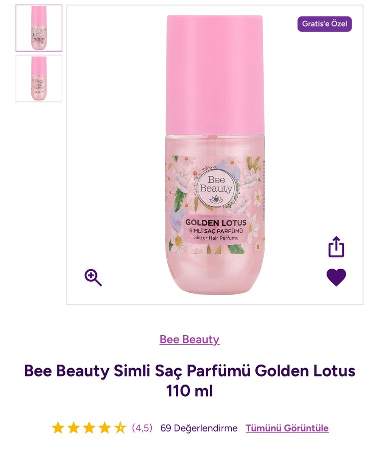 Bee Beauty Simli Saç Parfümü Golden Lotus - Görsel 2