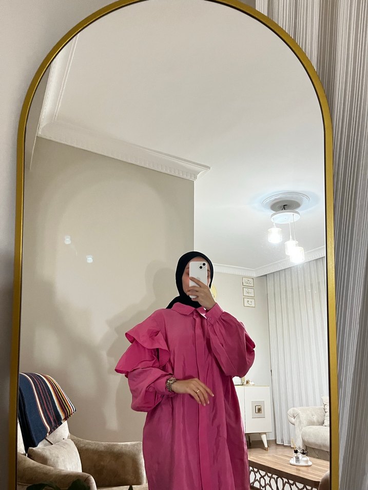 Pembe Midi Salaş tunik - Görsel 2