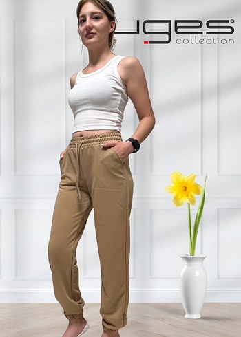 Kadın paça lastikli cep detaylı 2 iplik eşofman alt - Görsel 2