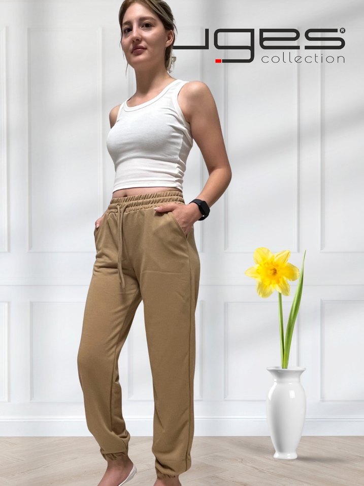 Kadın paça lastikli cep detaylı 2 iplik eşofman alt - Görsel 2