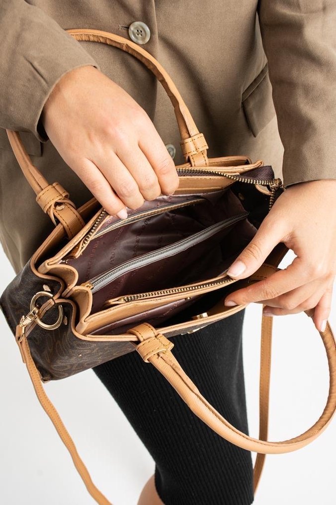 ImPolo Shakira Kahve Kamel Empirme Baskı Kadın Kol Ve El Çanta - Görsel 3