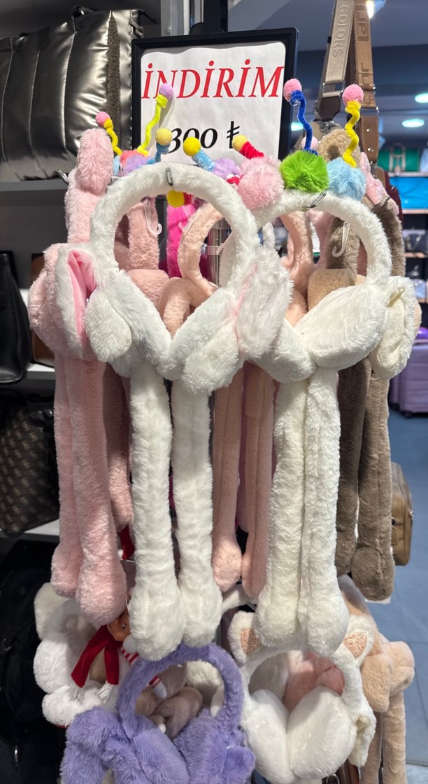 Nakışlı Peluş Kız Çocuk kulaklığı - Görsel 4