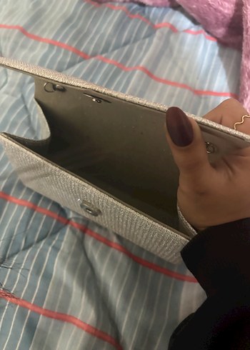 Gri Payetli Kadın Portföy Çanta - Görsel 2