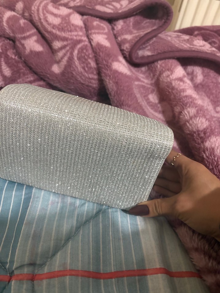 Gri Payetli Kadın Portföy Çanta - Görsel 3