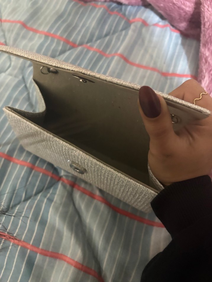 Gri Payetli Kadın Portföy Çanta - Görsel 2