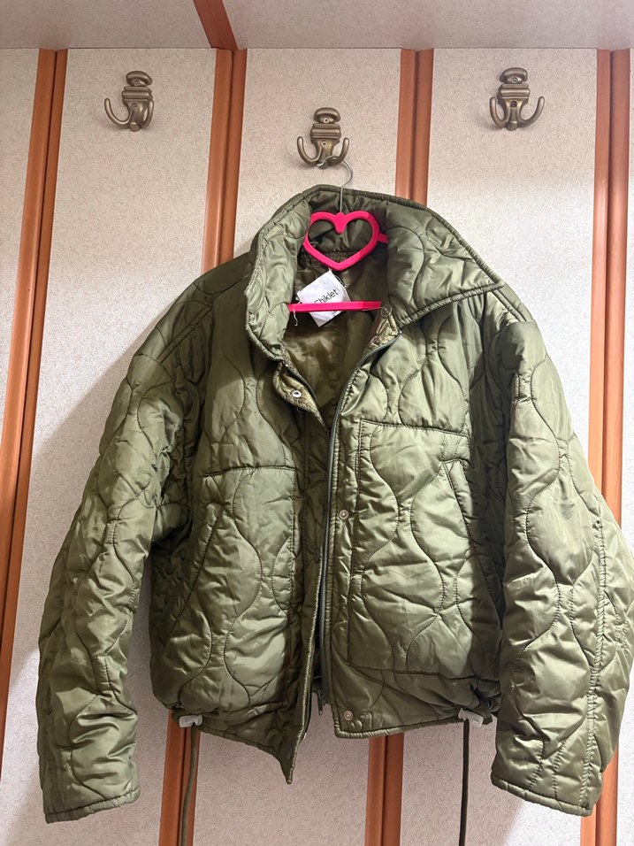 Fermuarlı Haki Kadın Midi Mont - Görsel 4