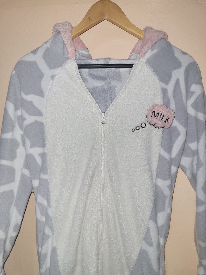 Gri Fermuarlı Polar Pijama - Görsel 2