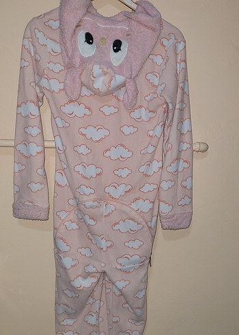 Pembe Peluş Tulum Pijama - Görsel 3