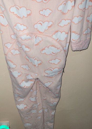 Pembe Peluş Tulum Pijama - Görsel 4