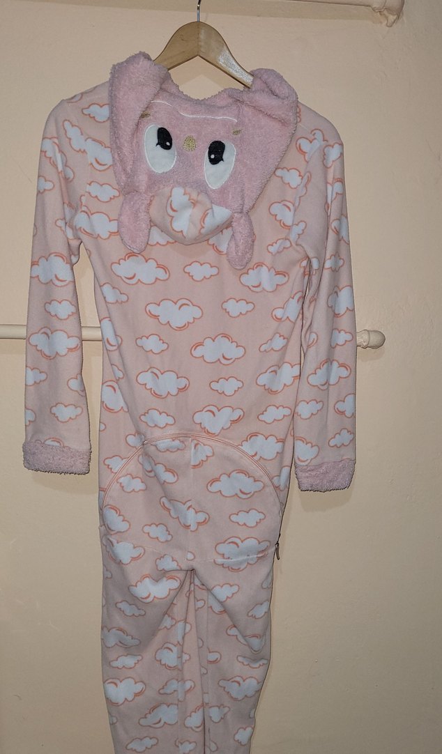 Pembe Peluş Tulum Pijama - Görsel 3