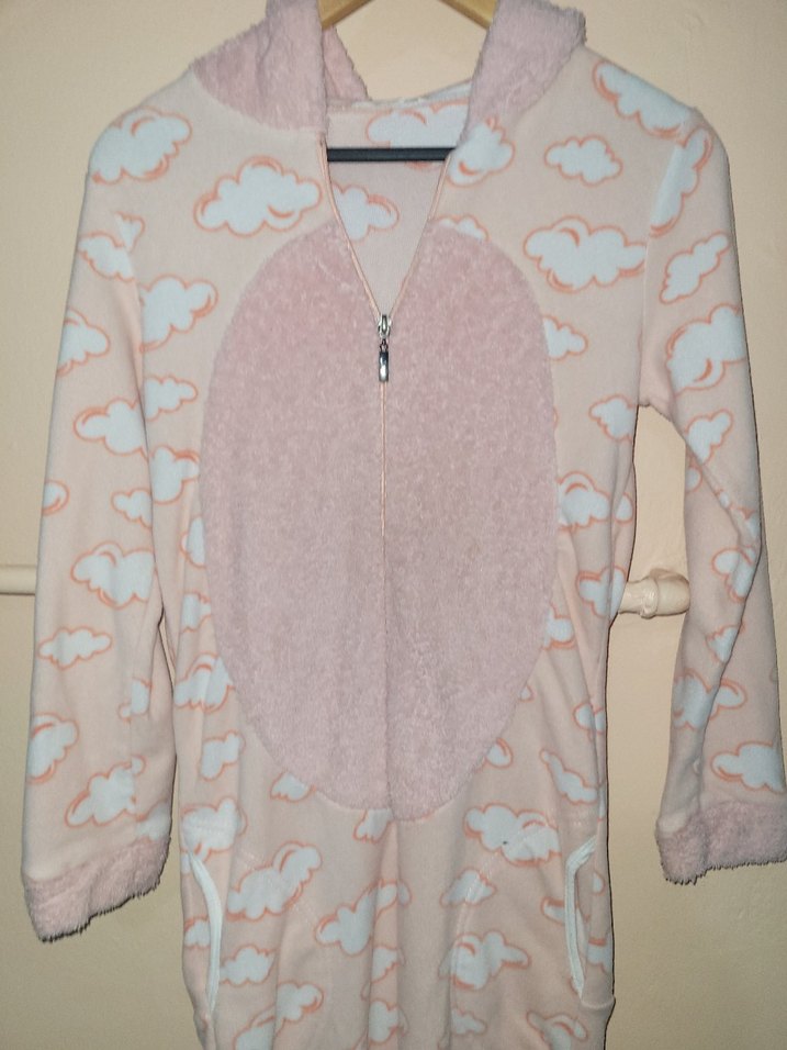 Pembe Peluş Tulum Pijama - Görsel 2