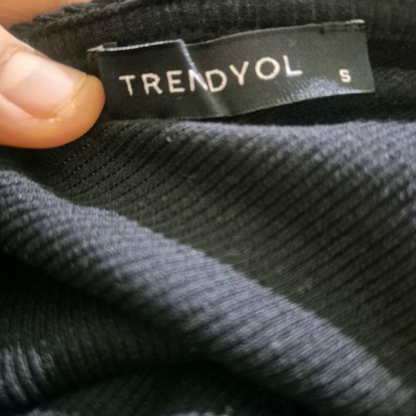 Siyah Kısa Kollu Crop Top - Görsel 5