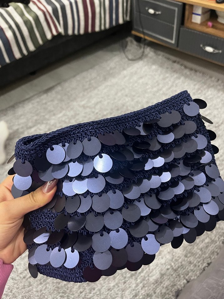 El İşlemeli Örgü Kadın Portföy Çanta Kendim Örüyorum - Görsel 3