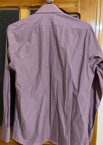 Bordo Düğmeli Erkek Uzun Kollu Gömlek Süvari - Görsel 2