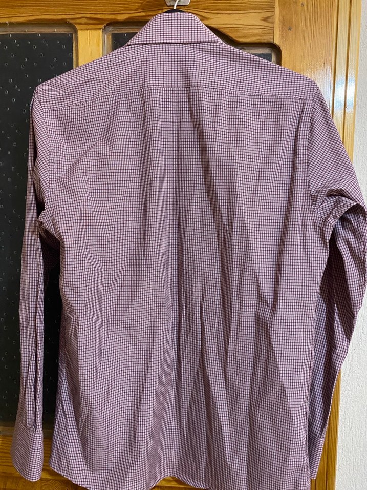 Bordo Düğmeli Erkek Uzun Kollu Gömlek Süvari - Görsel 2