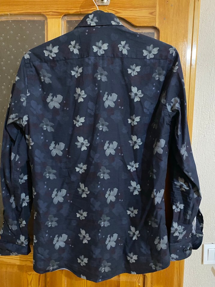 Mavi Çiçek Desenli Uzun Kollu Erkek Gömlek Beymen - Görsel 2