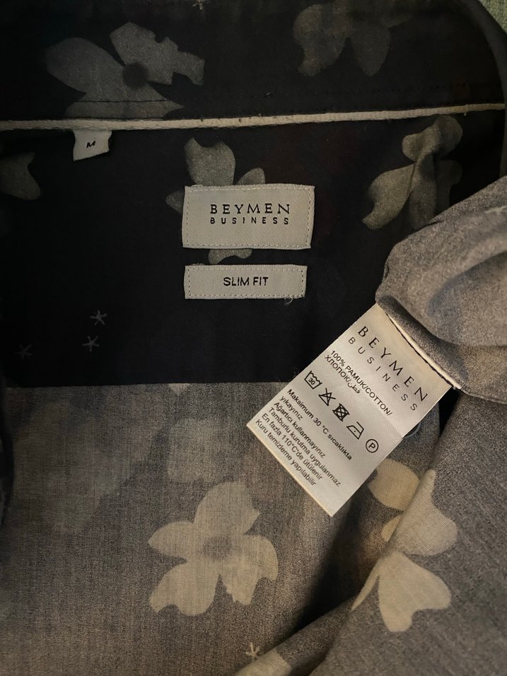 Mavi Çiçek Desenli Uzun Kollu Erkek Gömlek Beymen - Görsel 3