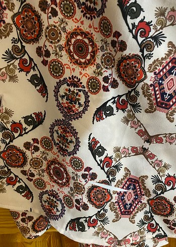 Bohem Desenli Kısa Kollu Gömlek - Görsel 4