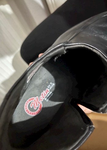 Erkek Siyah fermuarlı hakiki deri Bot - Görsel 5