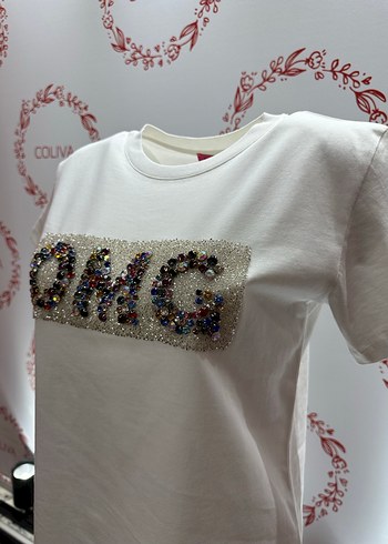 Renkli kristal Kadın Tişört - Görsel 3