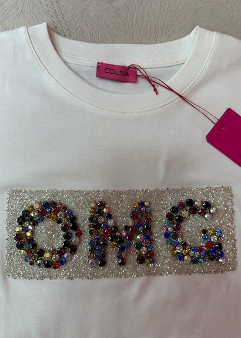 Renkli kristal Kadın Tişört - Görsel 4