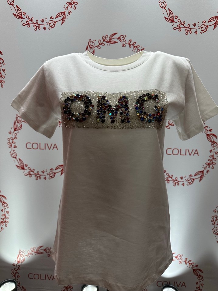 Renkli kristal Kadın Tişört - Görsel 2