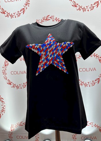 Renkli taşlı Pop Culture  Kısa Kollu Tişört - Görsel 7