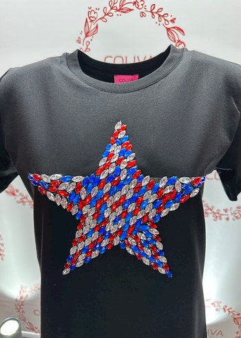 Renkli taşlı Pop Culture  Kısa Kollu Tişört - Görsel 5