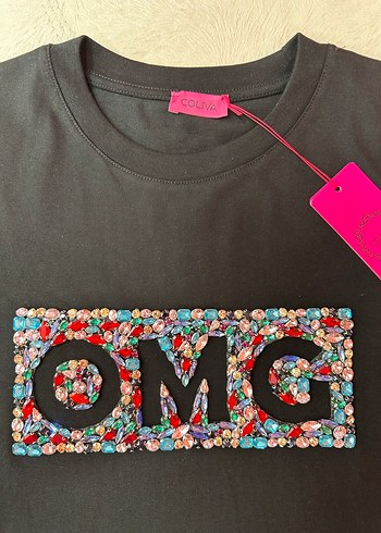 Renkli Taş İşlemeli Kadın Tişört - Görsel 6