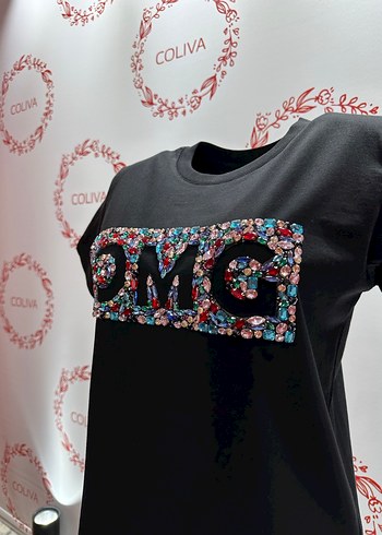 Renkli Taş İşlemeli Kadın Tişört - Görsel 3