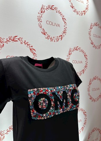 Renkli Taş İşlemeli Kadın Tişört - Görsel 4
