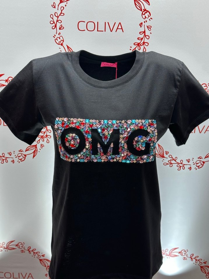 Renkli Taş İşlemeli Kadın Tişört - Görsel 5