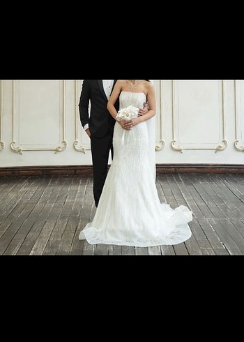 Beyaz Straplez Denizkızı Gelinlik - Görsel 2