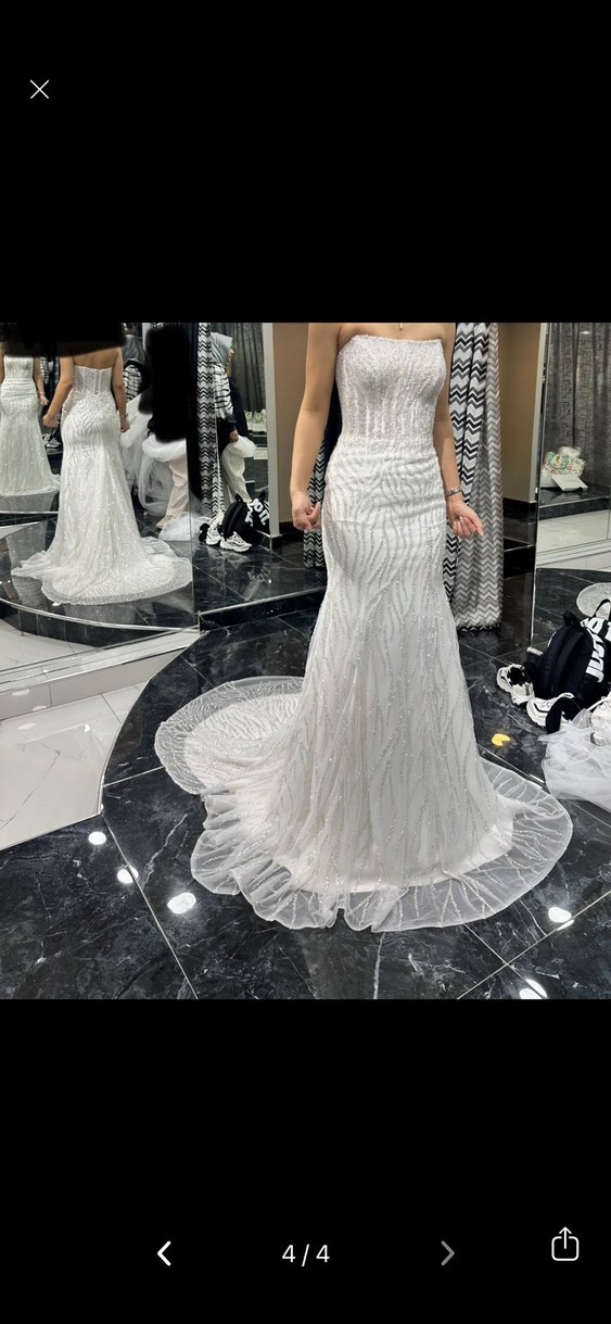 Beyaz Straplez Denizkızı Gelinlik - Görsel 4