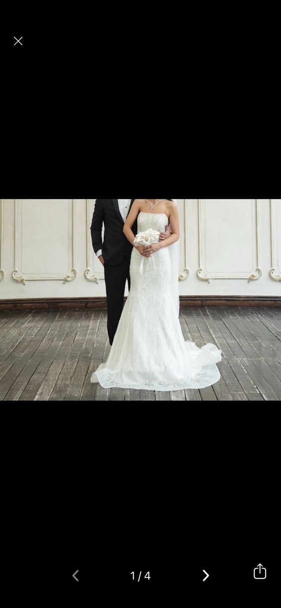 Beyaz Straplez Denizkızı Gelinlik - Görsel 2