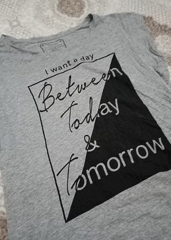 Gri Baskılı Hamile Tişörtü, Kısa Kollu, Salaş - Görsel 2