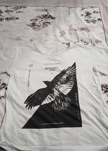 Baskılı Beyaz Hamile Tişörtü - Görsel 2