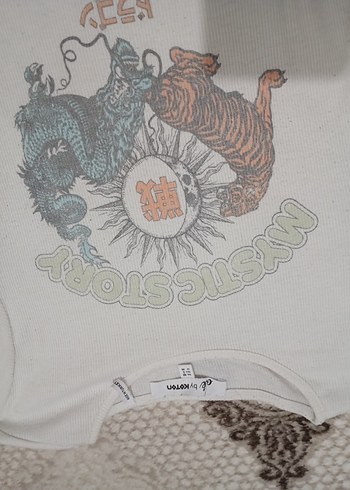 Bohem Tarzı Baskılı Pamuklu Hamile Tişörtü - Görsel 2