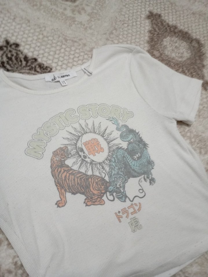 Bohem Tarzı Baskılı Pamuklu Hamile Tişörtü - Görsel 4