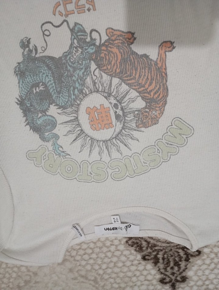 Bohem Tarzı Baskılı Pamuklu Hamile Tişörtü - Görsel 2