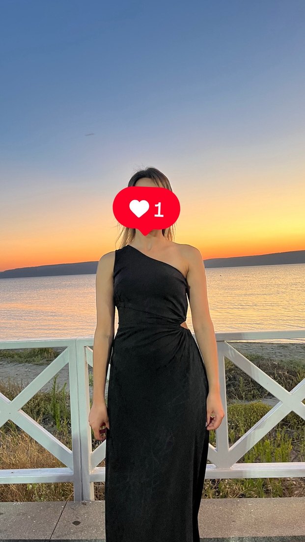 Siyah Straplez Uzun Gotik Elbise - Görsel 3