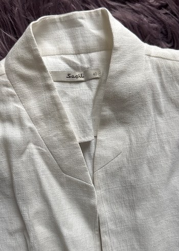 Nakışlı Bohem Uzun Beyaz Kadın Sabahlık - Görsel 3