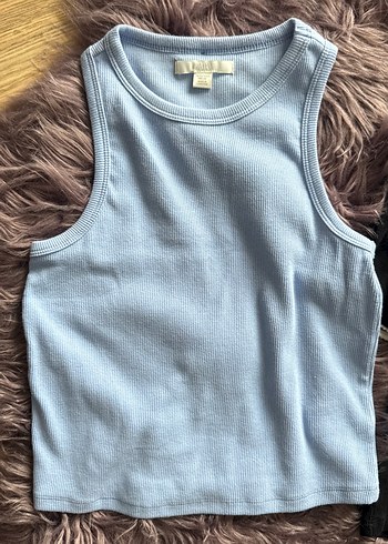 Mavi Mini Kısa Kollu Yüksek Yaka Kadın Tişört 2 si birlikte - Görsel 2