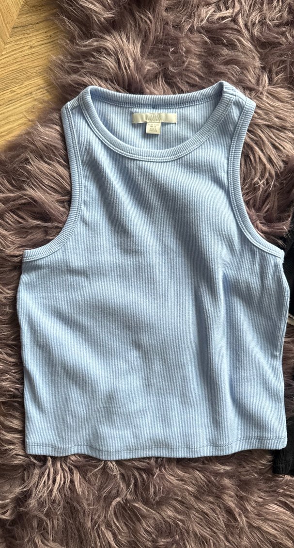 Mavi Mini Kısa Kollu Yüksek Yaka Kadın Tişört 2 si birlikte - Görsel 2