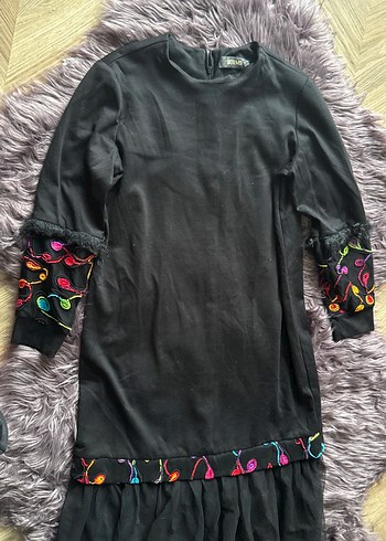 Bohem Çok Renkli Nakışlı Uzun Kollu Elbise setrems markası - Görsel 6