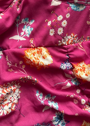 Pembe Drapeli Uzun Straplez Elbise - Görsel 5