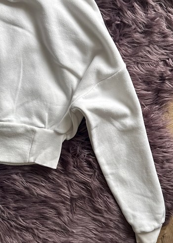 Beyaz Kadın Uzun Kollu Sweatshirt - Görsel 4