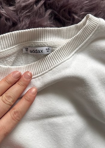 Beyaz Kadın Uzun Kollu Sweatshirt - Görsel 3